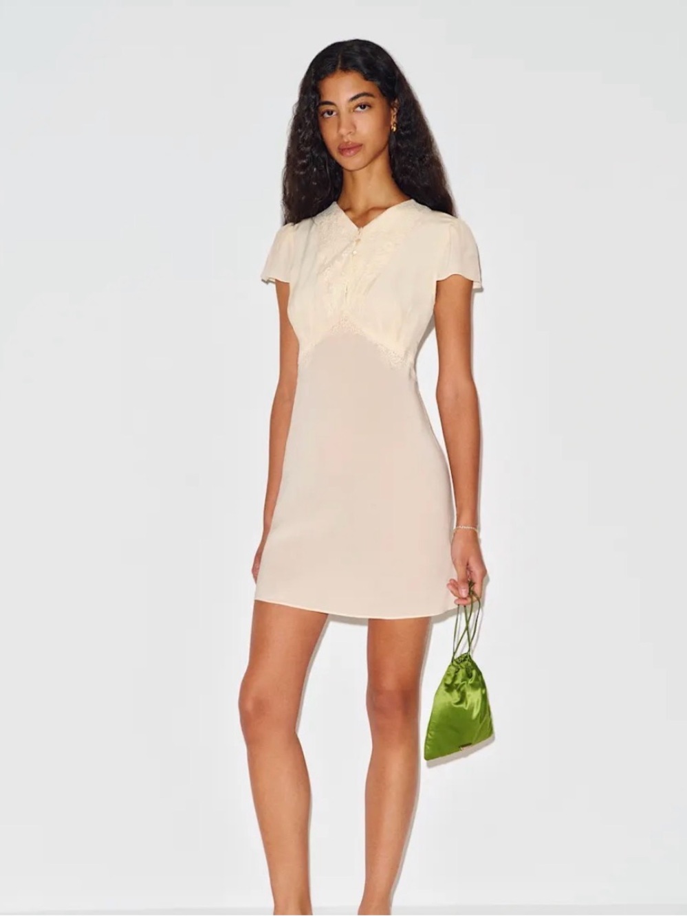 Reformation Kasia Dress Ivory - Size XS